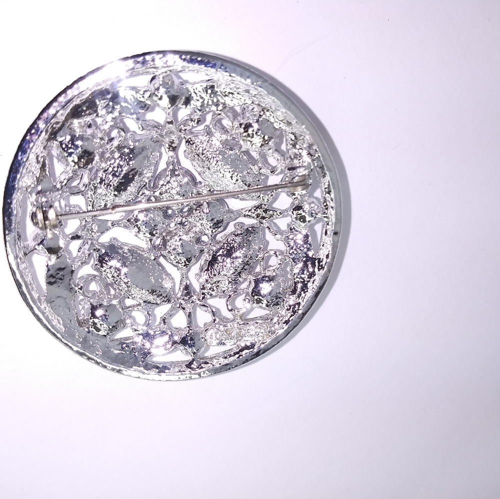 Sara Cov Purple Springtime 1972 Rhinestone Brooch Pin - Picture 5 of 8